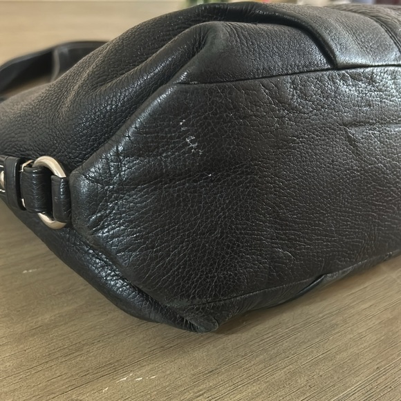 Coach F15064 Black Pebbled Leather Shoulder Bag Hobo Bag Purse - Picture 10 of 15